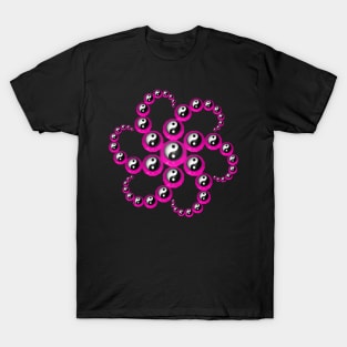 Yin Yang Design - Pink Color T-Shirt